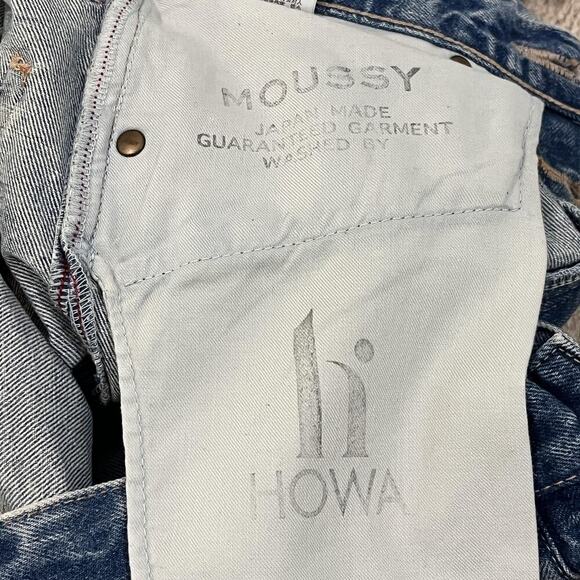 MOUSSY Vintage Jeans Womens 25 Blue Distressed Straight Leg Ankle Length Denim - Picture 5 of 10